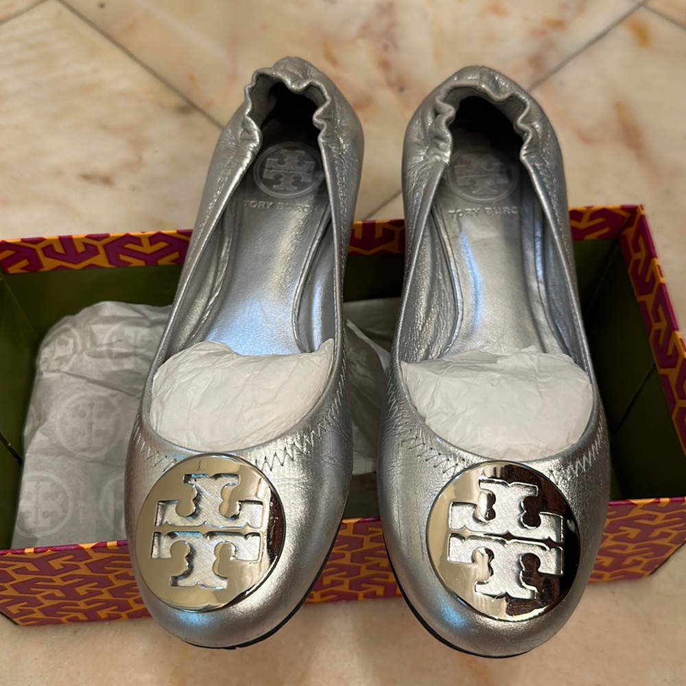 Tory Burch Metallic Leather Reva